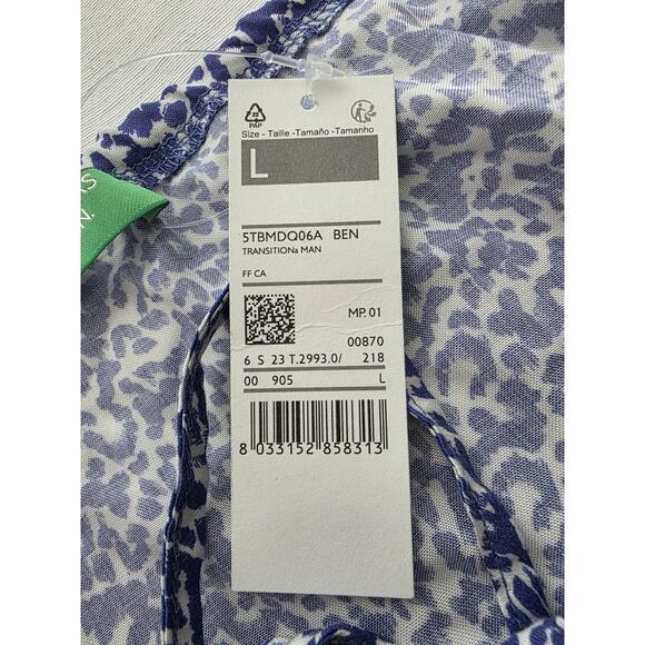 United colors of bennetton Peasant Women's Blouse Top Tie Neck Size Large NEW - Picture 9 of 14